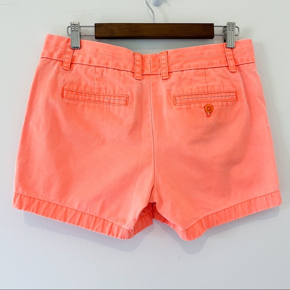 j. crew | 100% cotton broken-in chino shorts size 6 bright orange - Picture 2 of 4